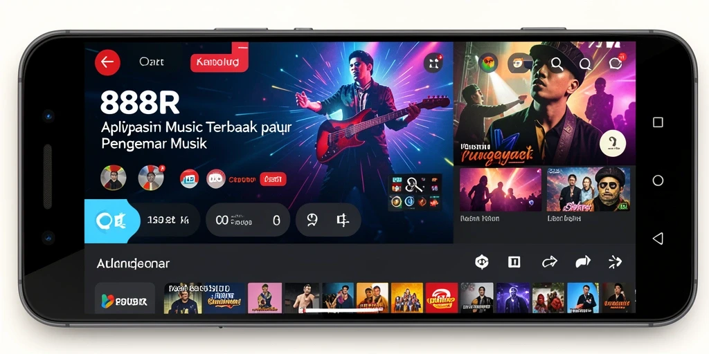 Tampilan gameplay 888R yang menarik dengan antarmuka musik interaktif.