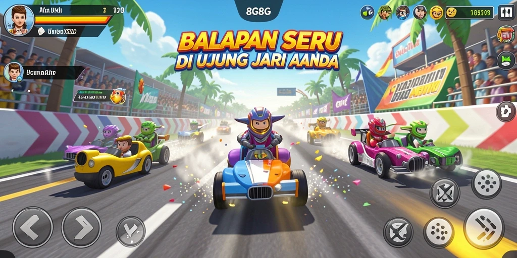 Screenshot gameplay balapan seru di 8G8G.