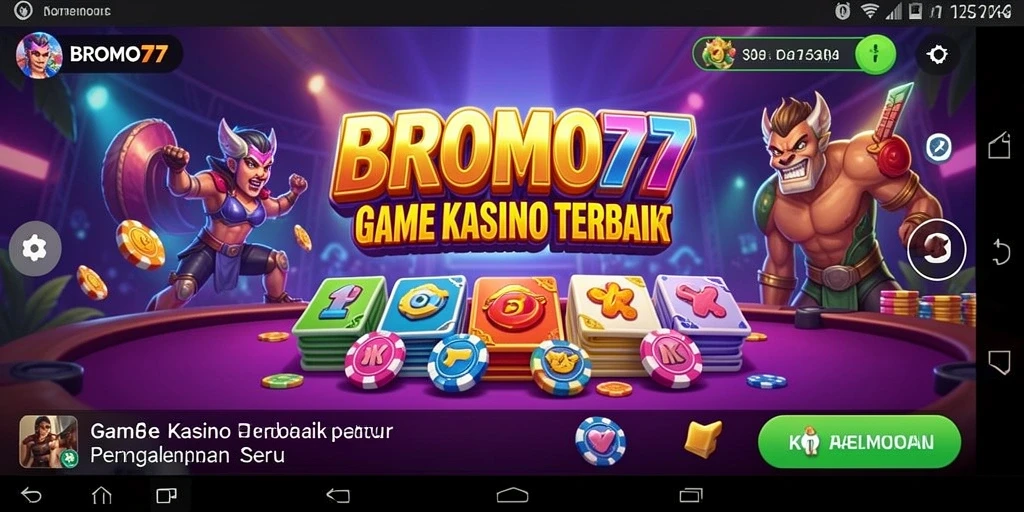 Screenshot BROMO77 menampilkan gameplay kasino yang seru dan interaktif.