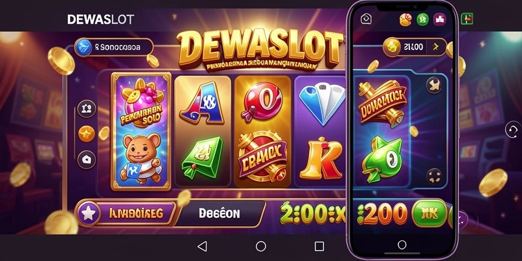 Tampilan gameplay DEWASLOT yang menakjubkan dengan slot yang penuh warna.