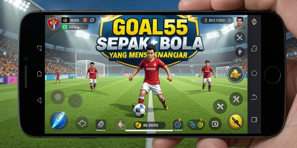 Gameplay seru di GOAL55 dengan lapangan sepak bola yang interaktif.