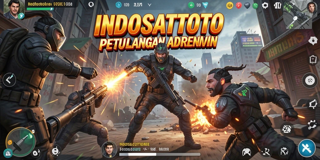 Tampilan gameplay menegangkan di INDOSATTOTO dengan karakter yang beraksi.