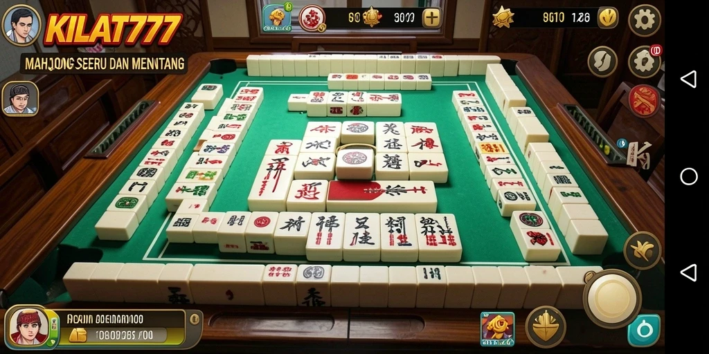 Tampilan gameplay KILAT777 yang menampilkan papan Mahjong.