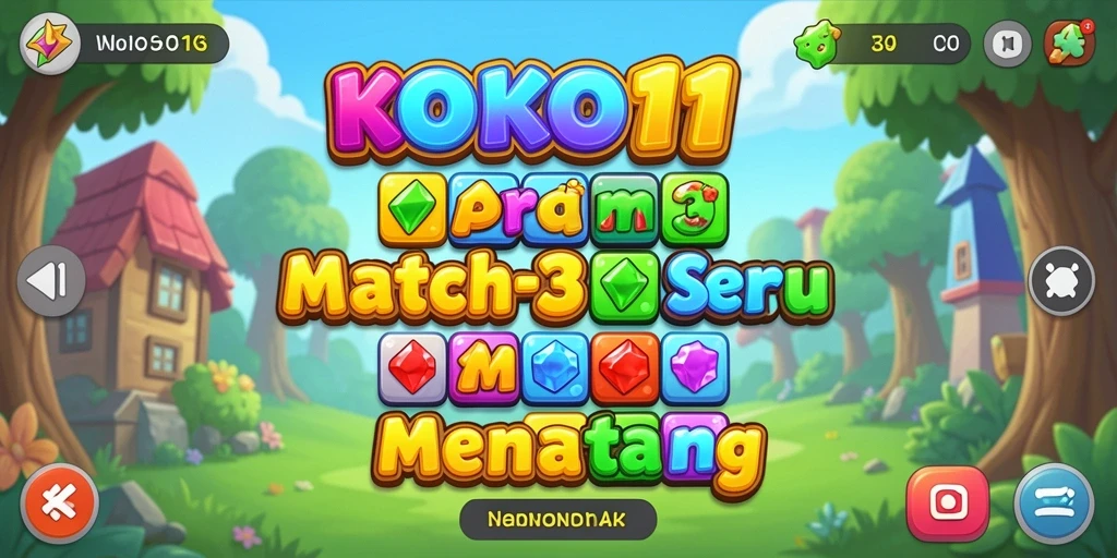 Gameplay Match-3 yang menantang dan penuh warna.