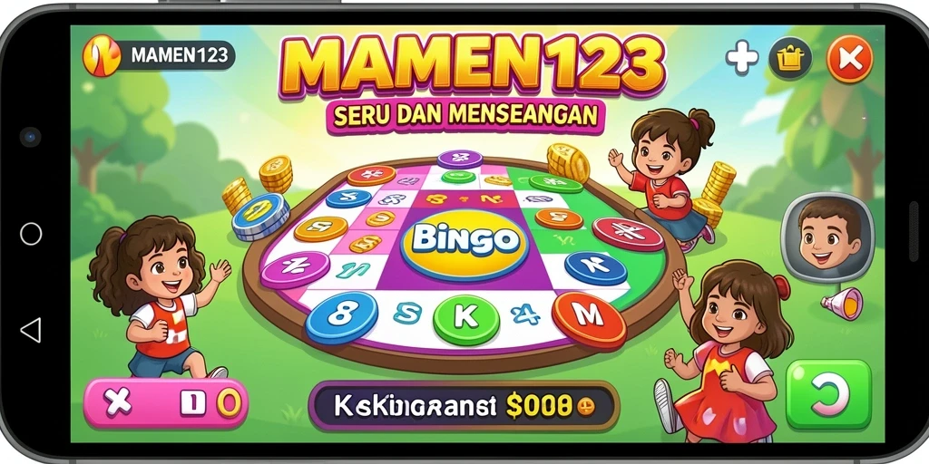 Tampilan gameplay menarik dari MAMEN123, aplikasi Bingo seru.