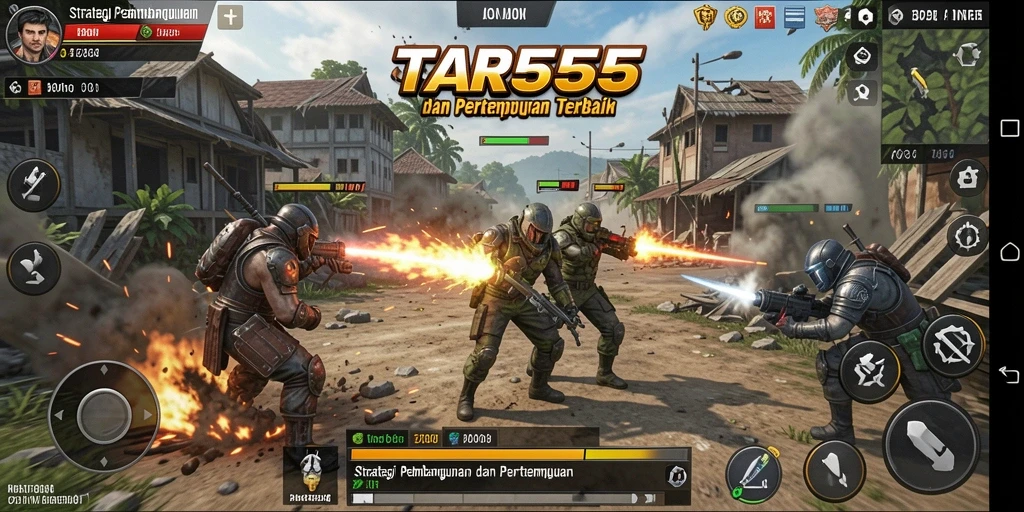 Tampilan gameplay <strong>TAR555</strong> dengan pertempuran strategis yang menarik.
