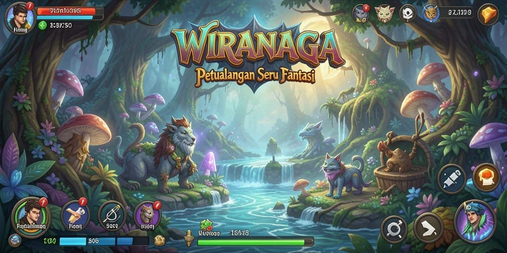 Tangkapan layar menunjukkan aksi seru dalam petualangan WIRANAGA.