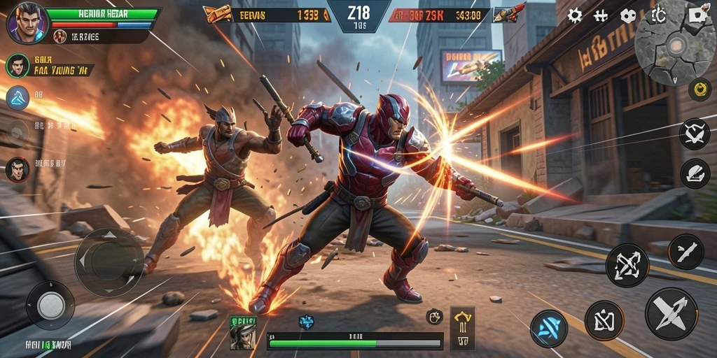 Tampilan gameplay Z18 yang seru dan intens dalam pertempuran.
